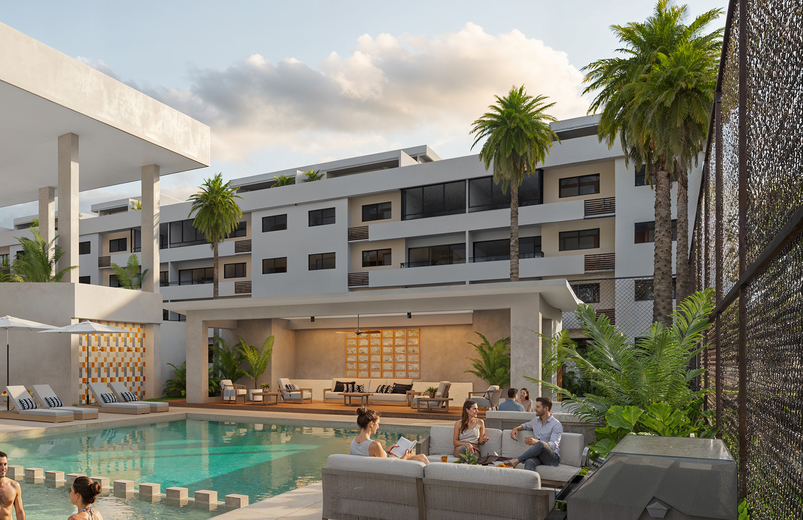 Residencial con casa club, piscina y canchas en Av. Charles de Gaulle