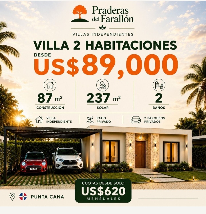 Villas de 2 y 3 habitaciones en Punta Cana